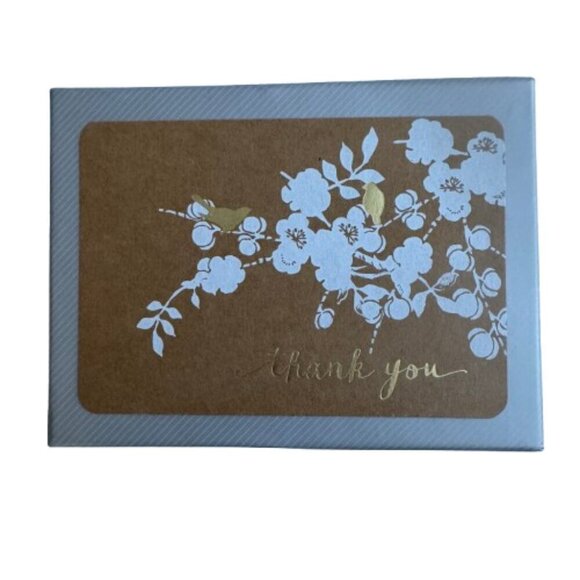 Gold Foil Birds Kraft Wedding Thank You Notes Boho set of 50 - Picture 1 of 3